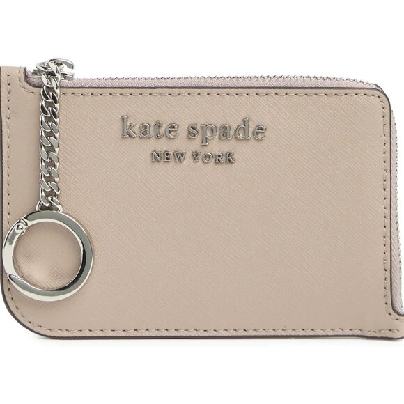 Kate Spade Medium Zip Card Holder – Muted Taupe - Picture 1 of 5